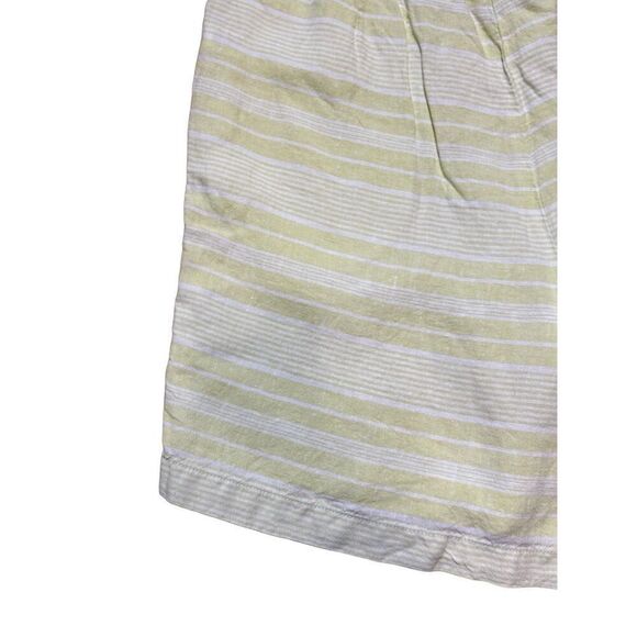 NEW J Jill 100% Linen Drawstring Striped Shorts Citron White Size M linen legenl - Picture 8 of 9